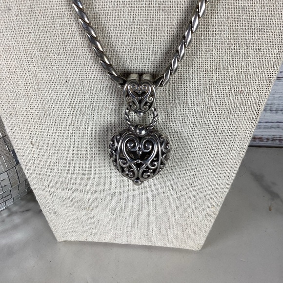 Brighton Silver Heart Filigree Necklace‎ - Picture 3 of 12